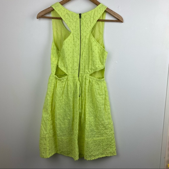 American Eagle Neon Eyelet Cutout Cotton Dress Y2K 2000s - Picture 6 of 9